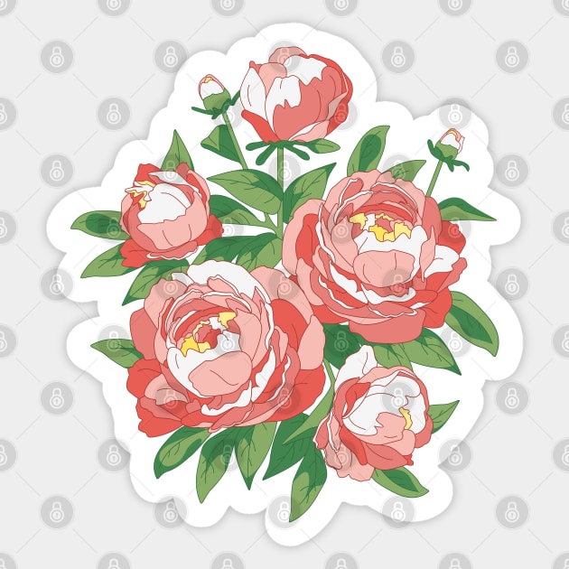 Bouquet of peonies Sticker by lents